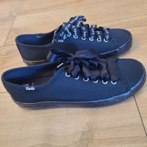 Kate Spade x Keds Kickstart Sneakers Size 7 Navy Blue Satin